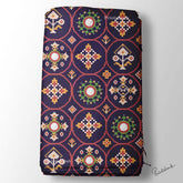 Dark Purple Geometrical Patola Digital Printed Fabric Material